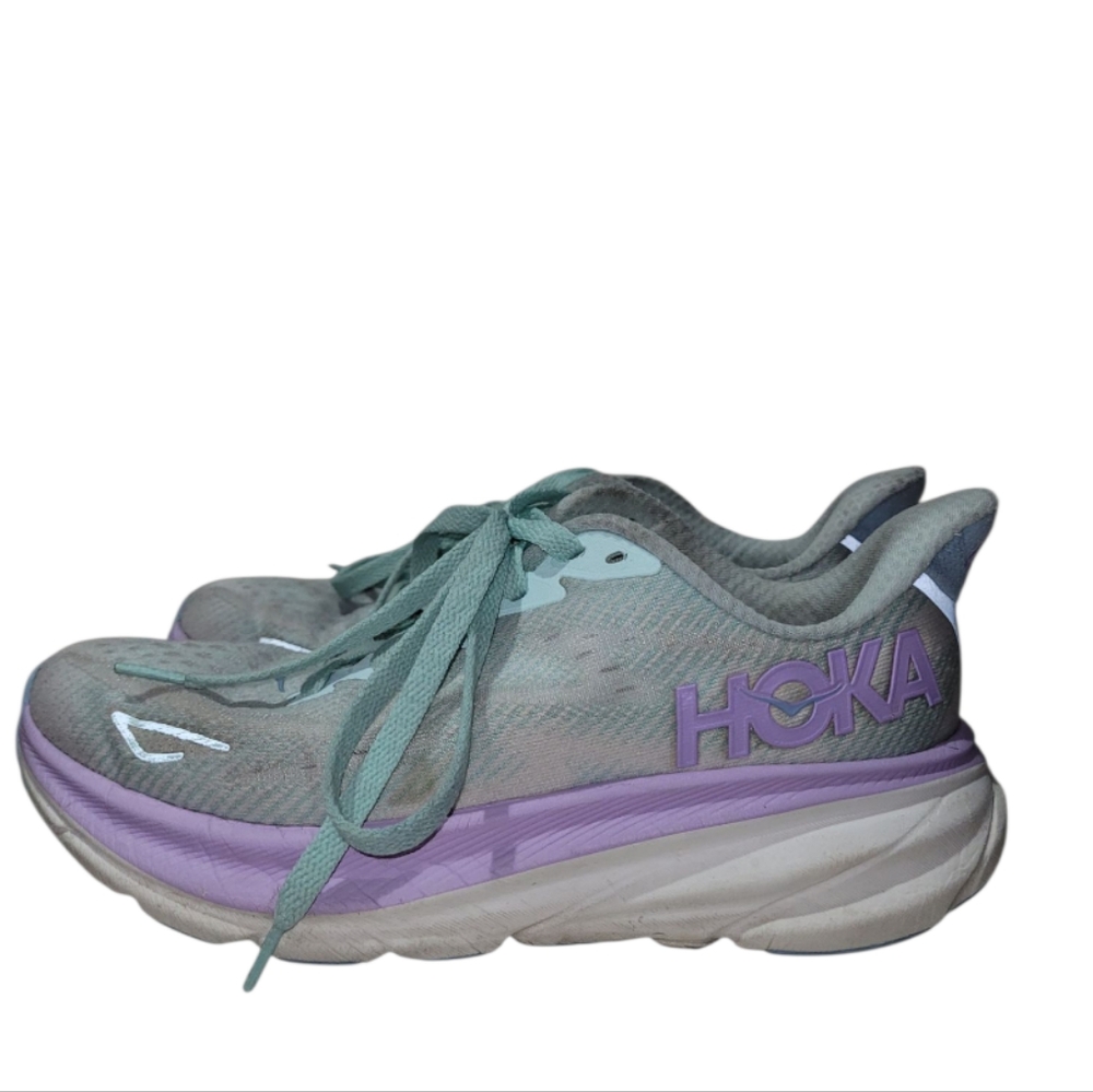 Hoka Women's Light Teal and Lavender Running Shoes